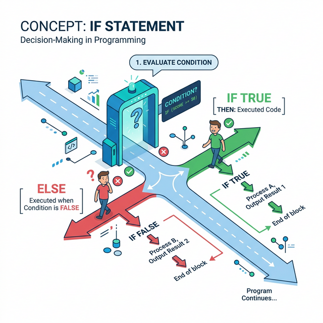 If Statement Fork Concept Diagram